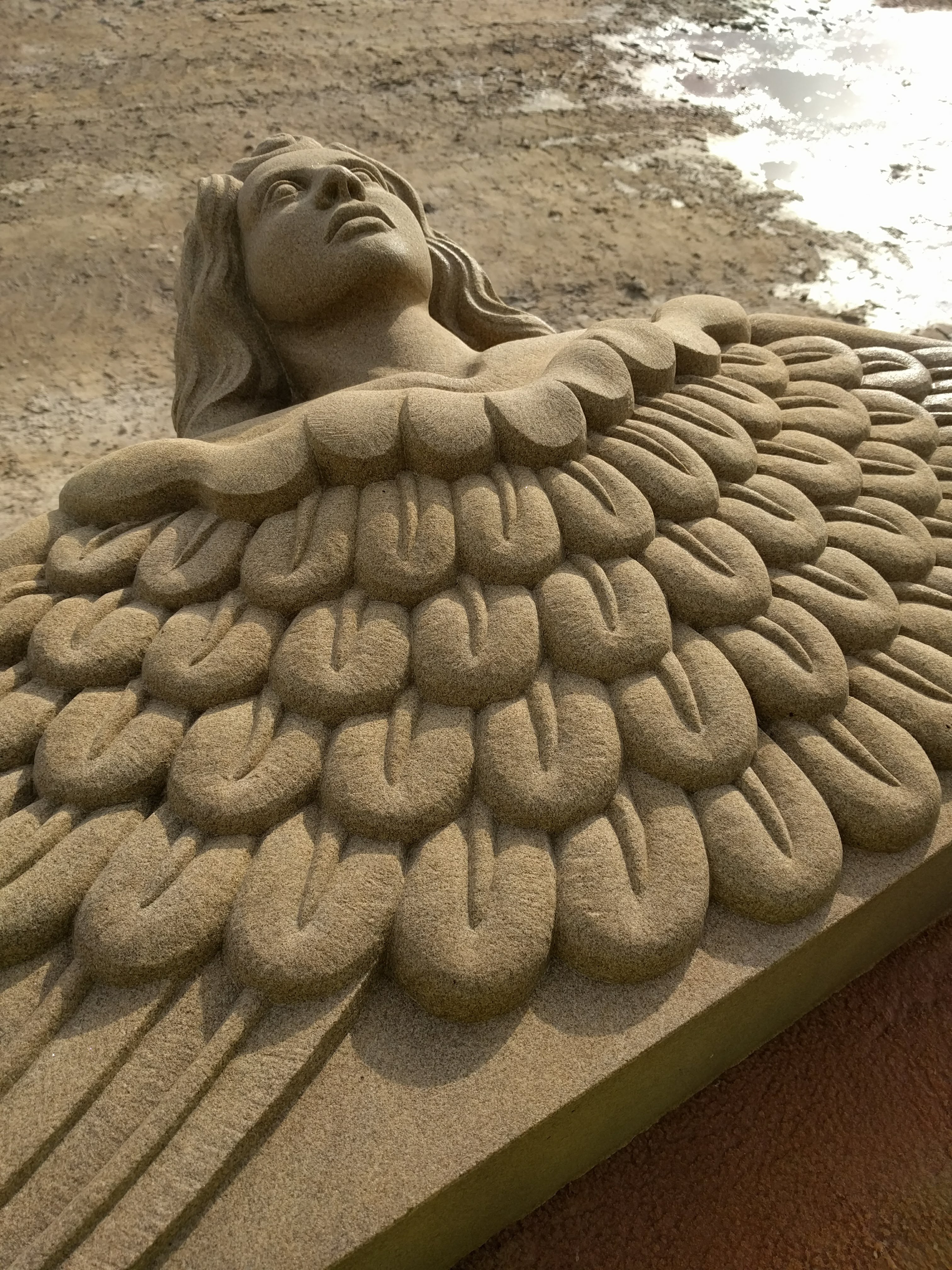 replacement carving of angel for church in Scotland