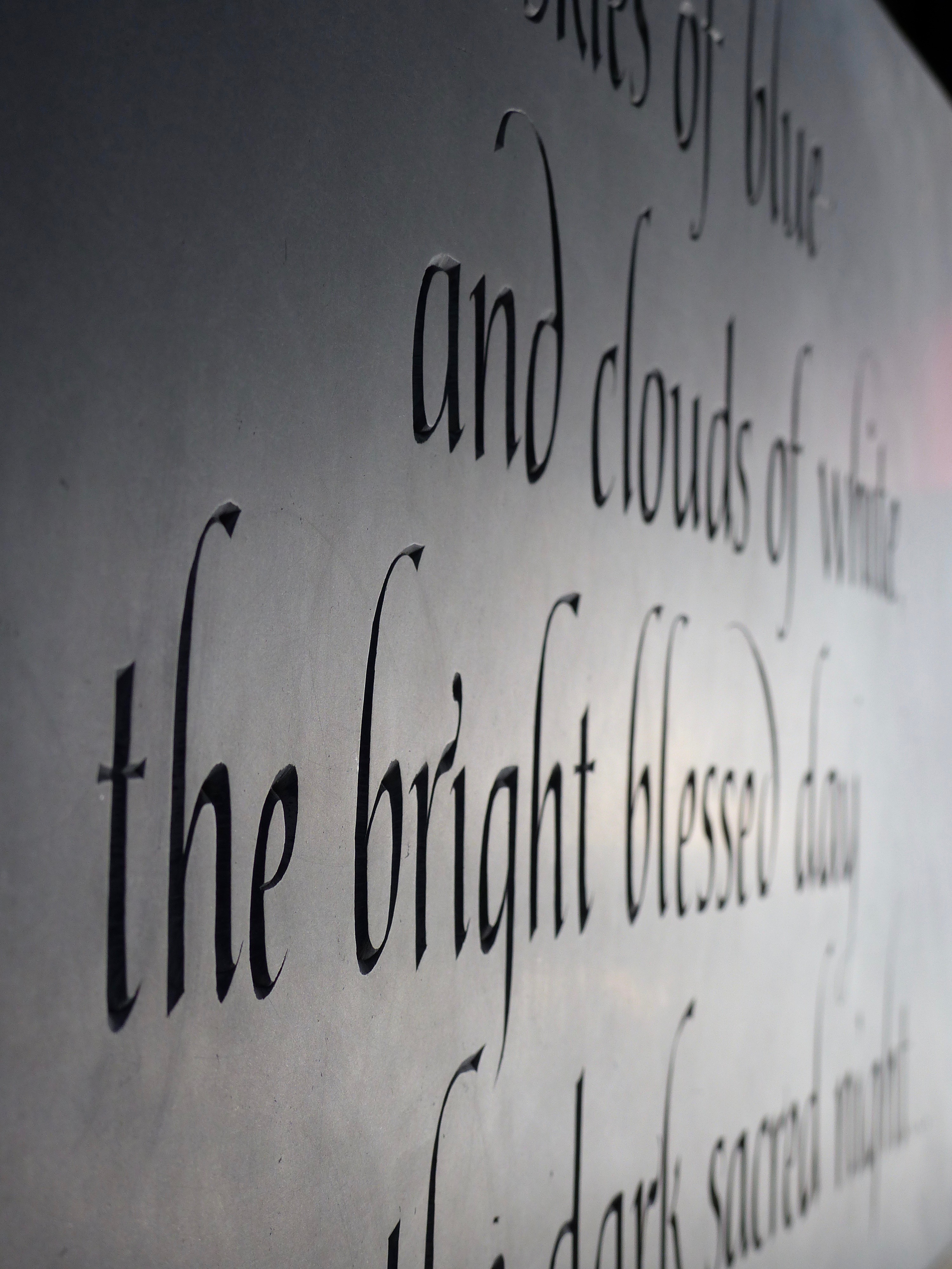 inscription in Welsh Slate