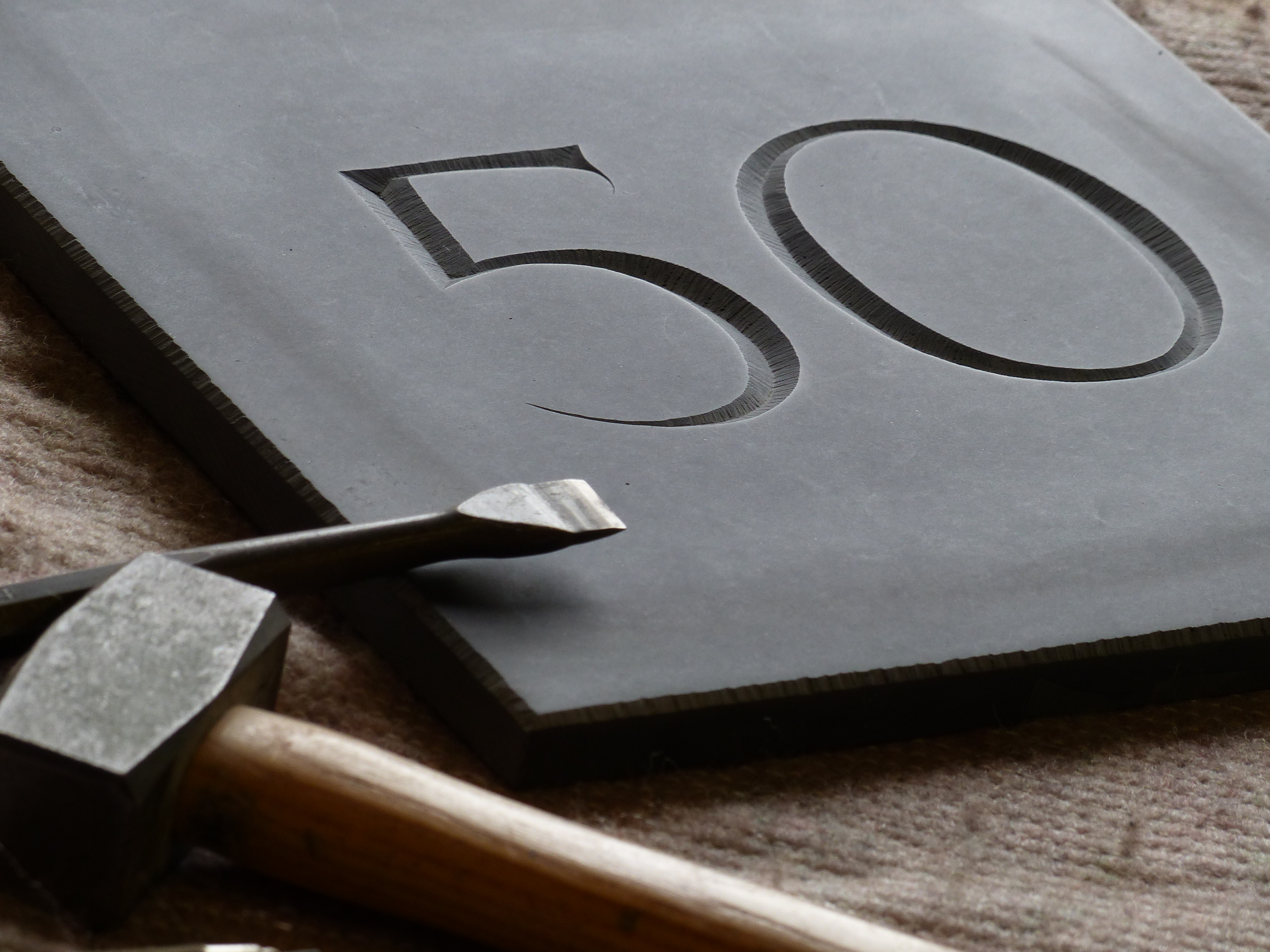 House Number in Welsh Slate